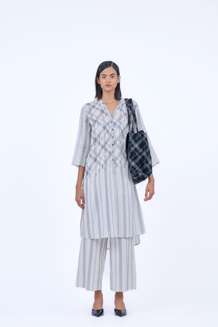 ecru striped kurta