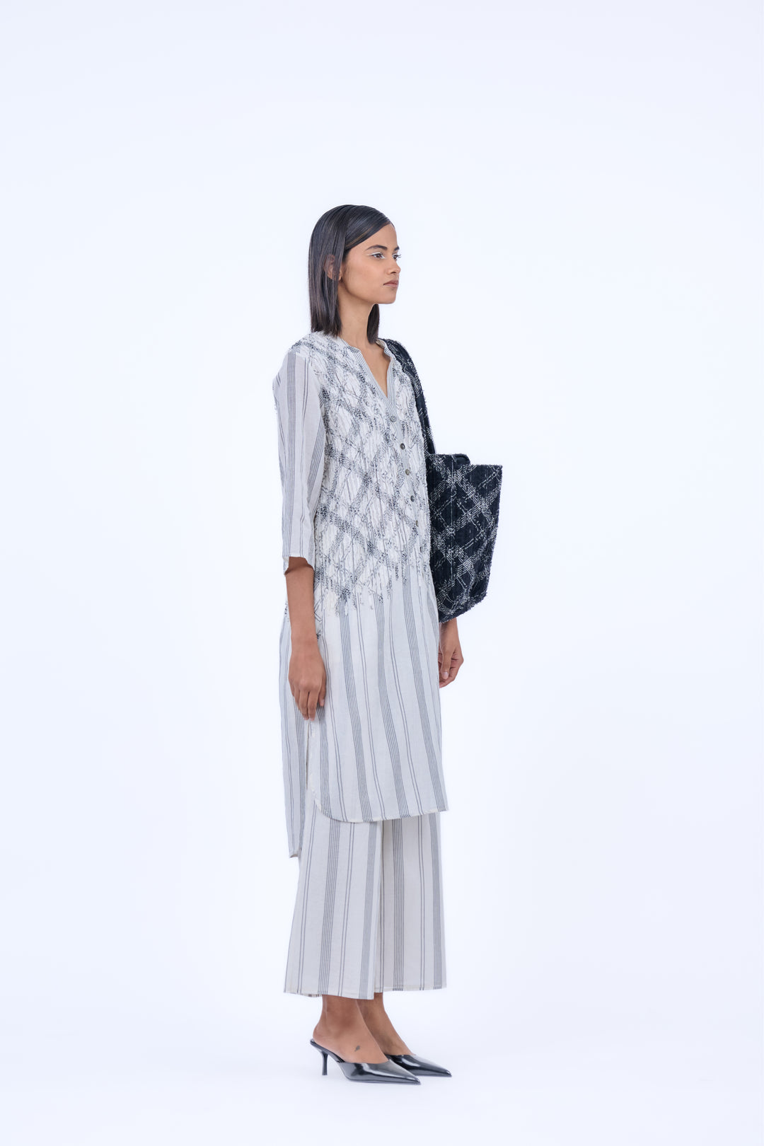 ecru striped kurta