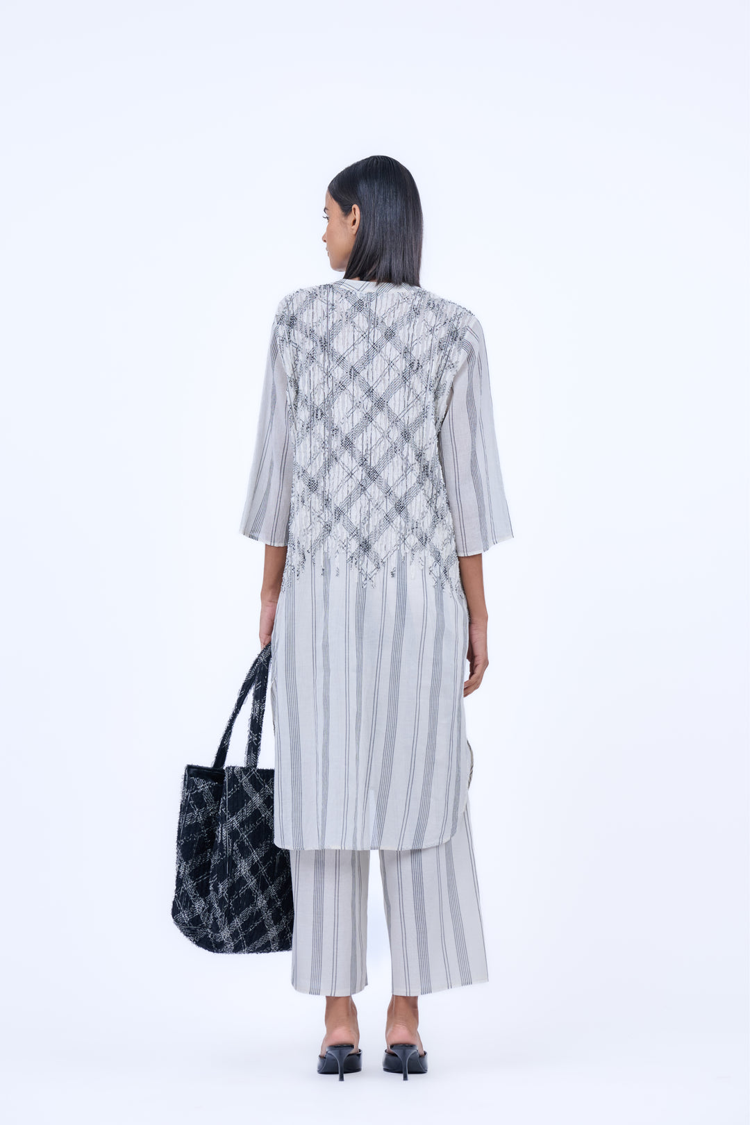 ecru striped kurta