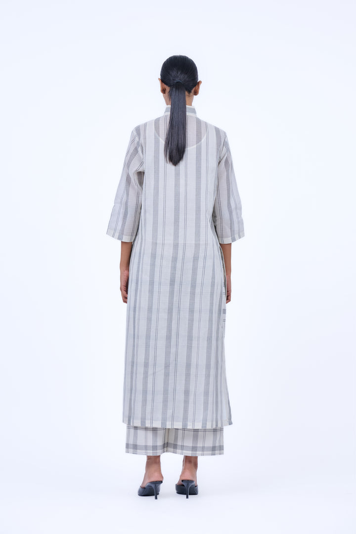 high neck striped kurta