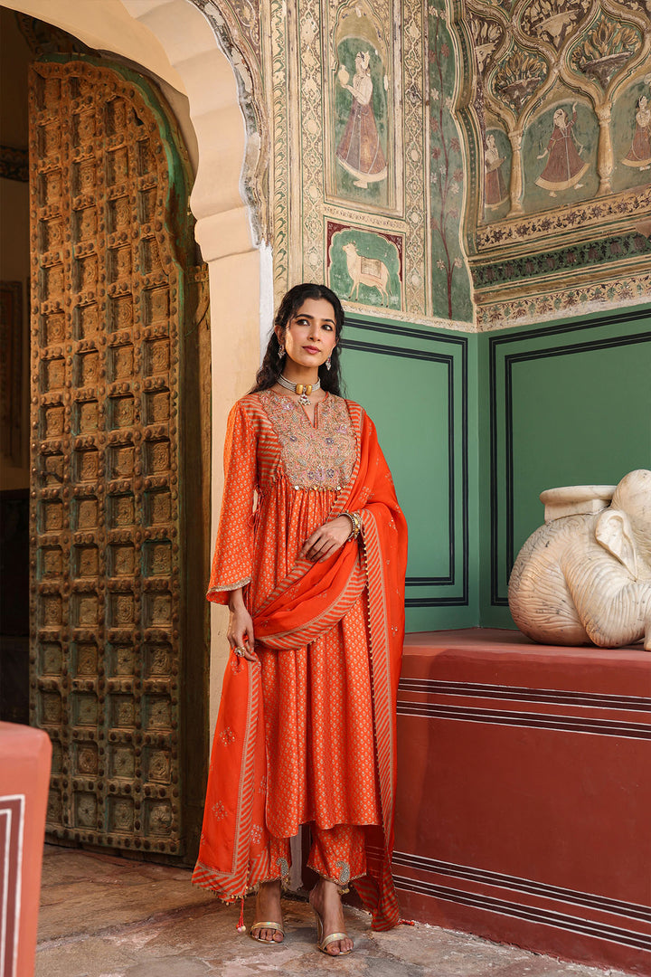 riwayat printed frockstyle kurta set