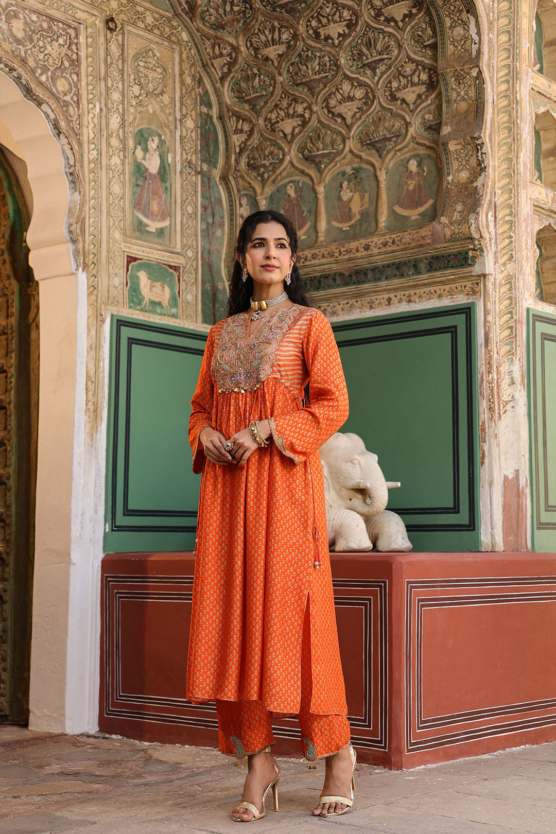 riwayat printed frockstyle kurta set