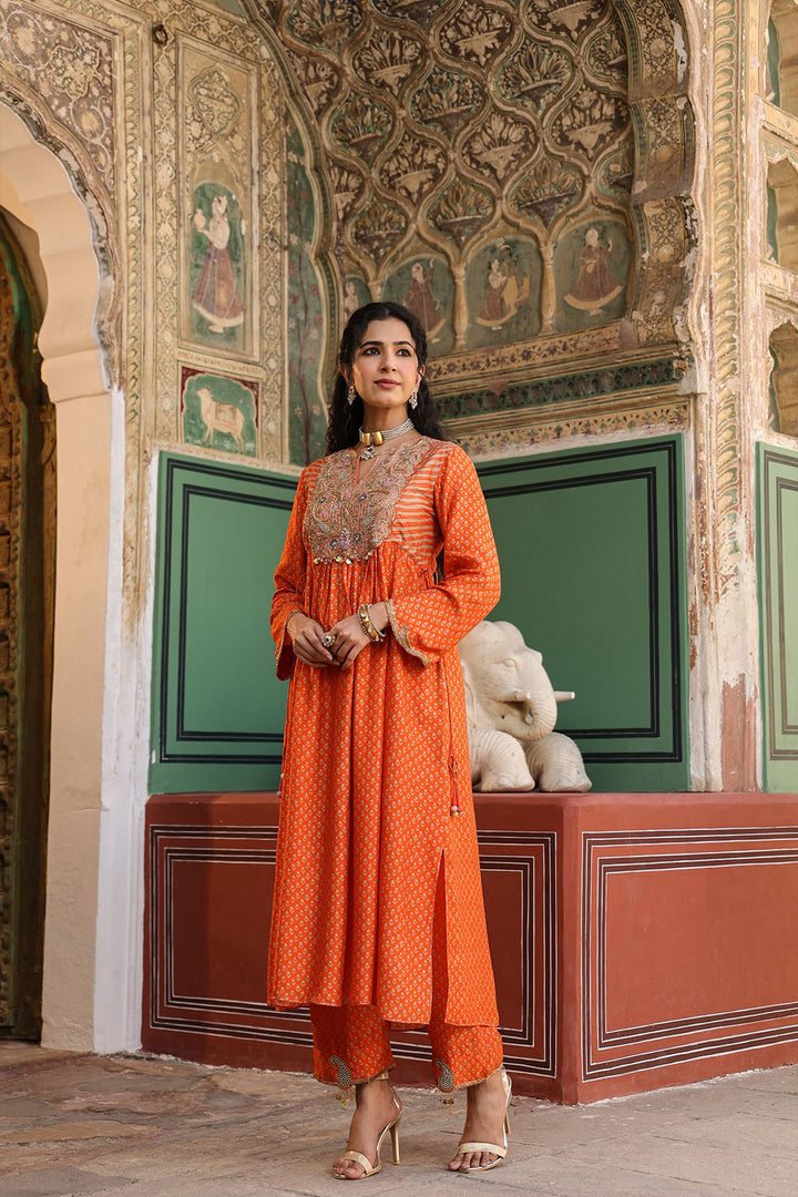 riwayat printed frockstyle kurta set