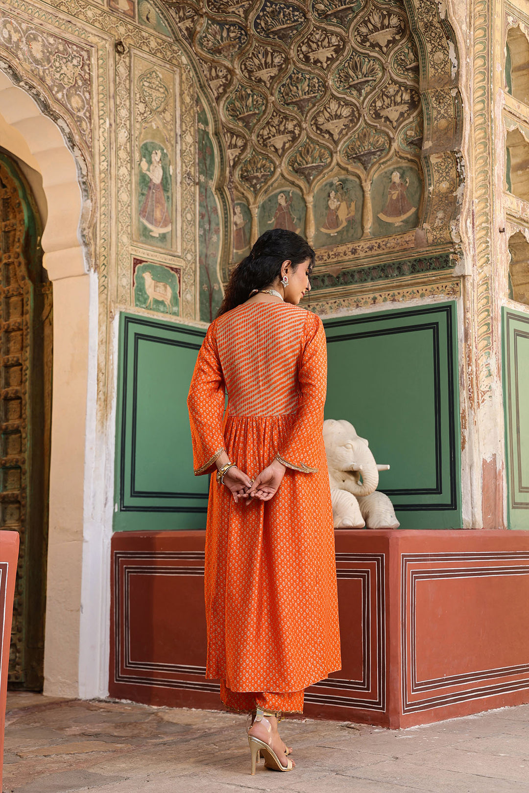 riwayat printed frockstyle kurta set