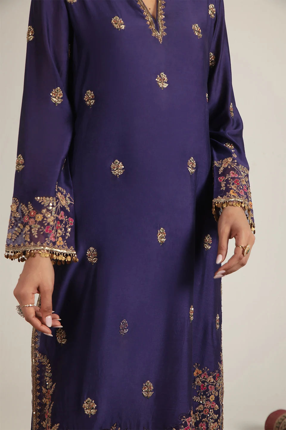 Zar-Rang Purple Farshi Kurta Set