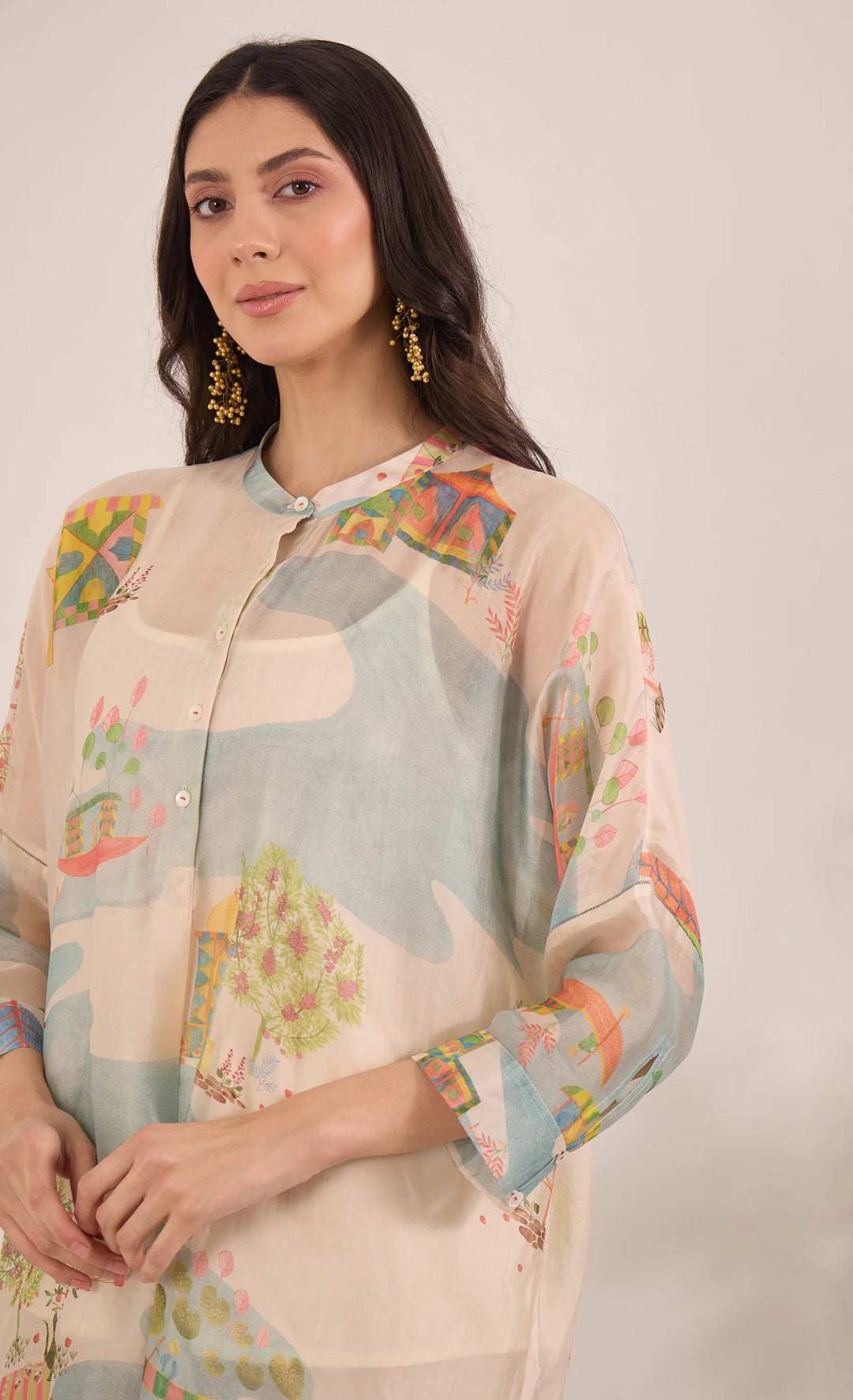 Safar: Silk Organza Kimono Co-ord Set