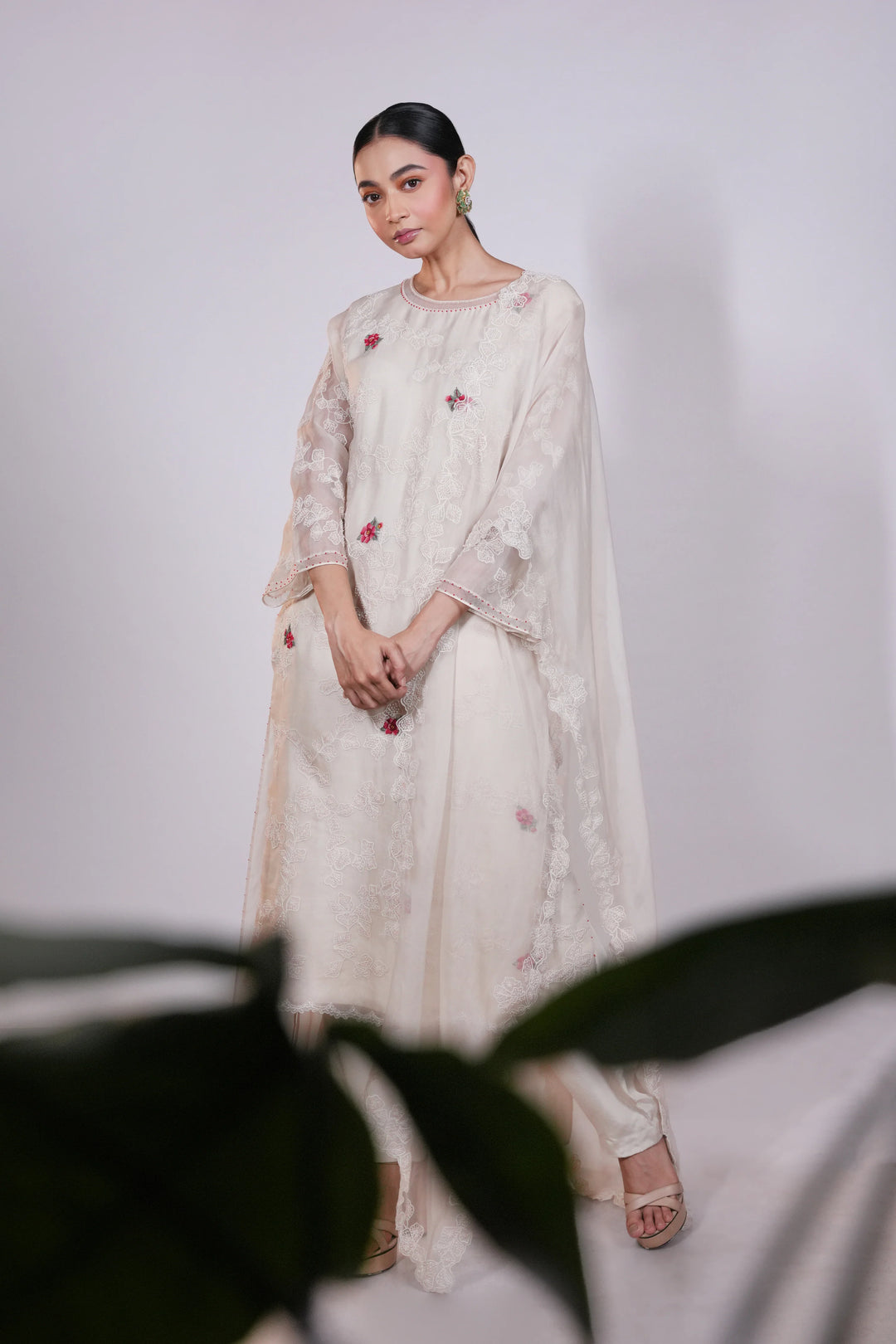 White Back Kali Kurta