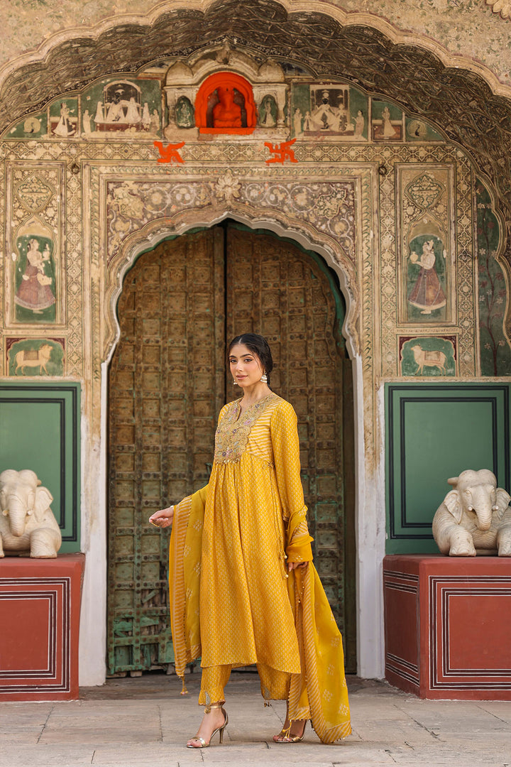 riwayat printed frockstyle kurta set