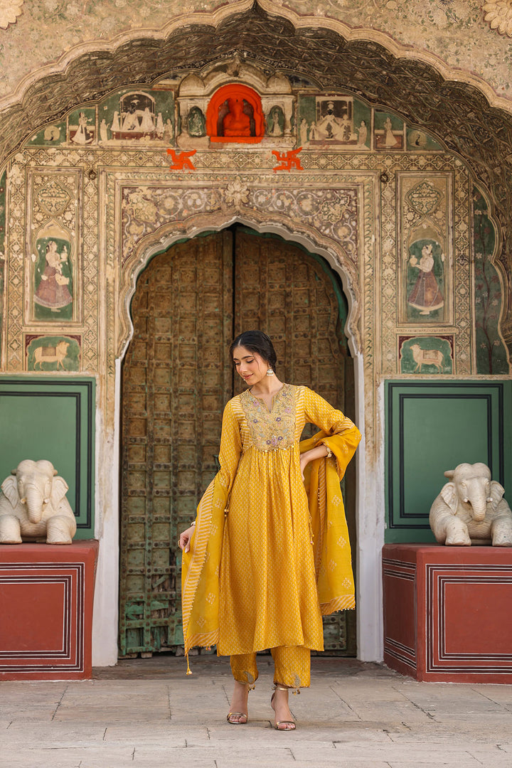 riwayat printed frockstyle kurta set