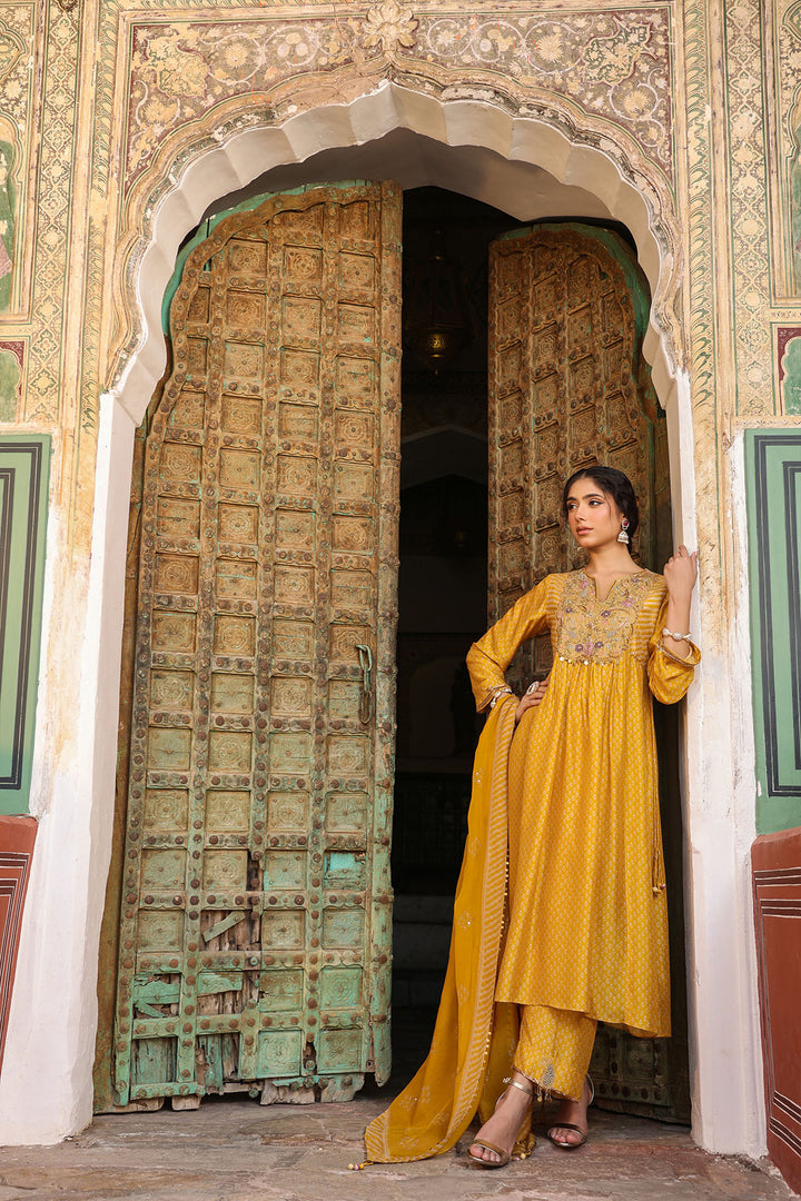 riwayat printed frockstyle kurta set