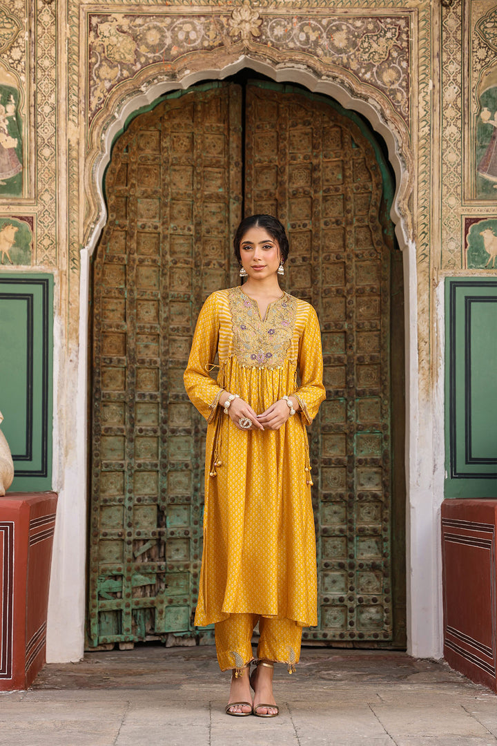 riwayat printed frockstyle kurta set