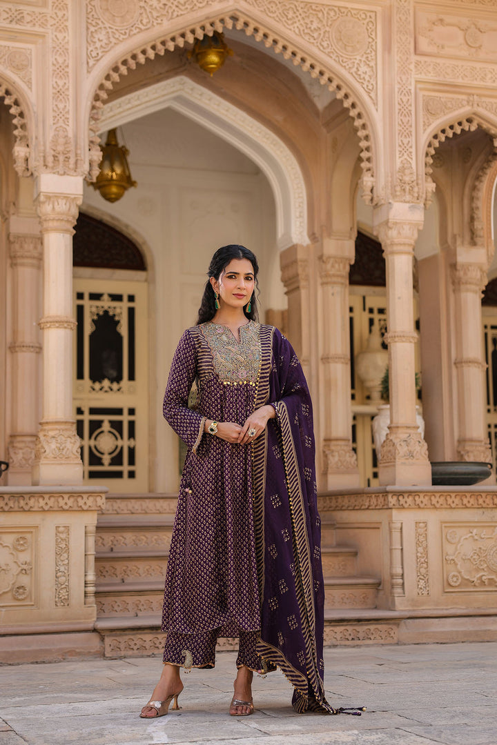 riwayat printed frockstyle kurta set
