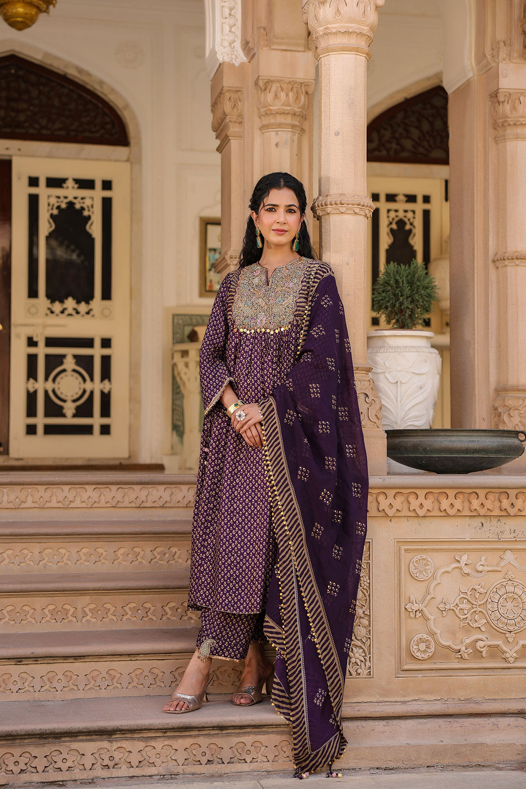 riwayat printed frockstyle kurta set