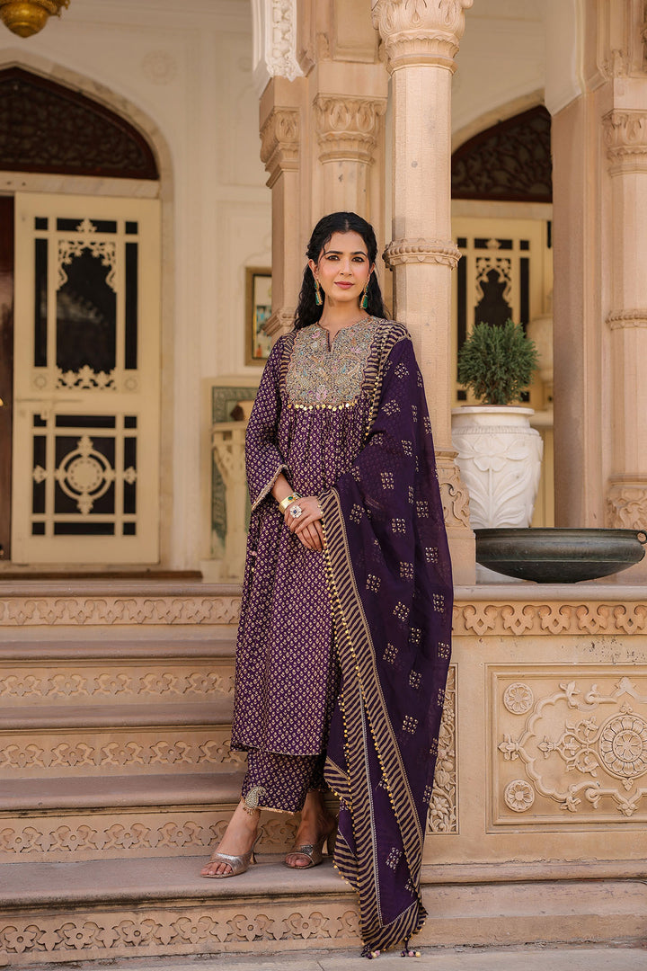 riwayat printed frockstyle kurta set
