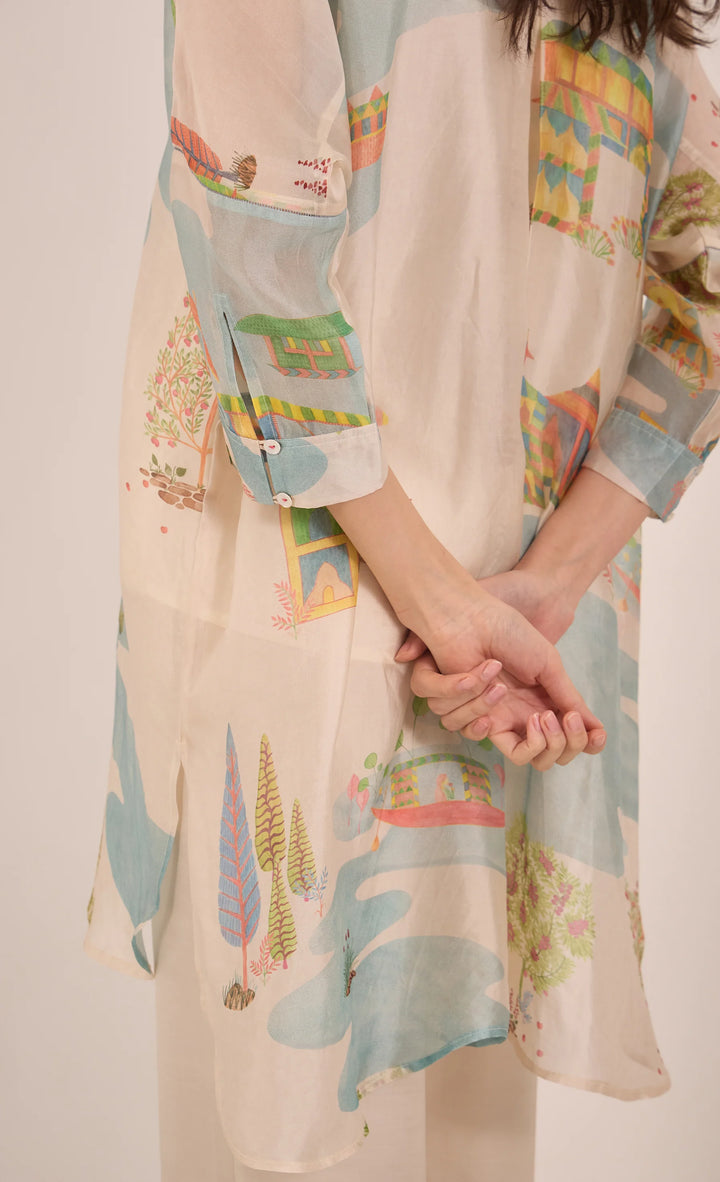Safar: Silk Organza Kimono Co-ord Set