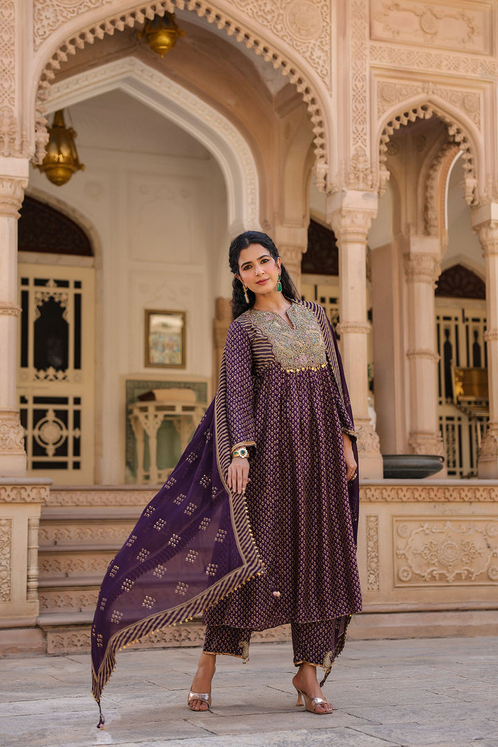 riwayat printed frockstyle kurta set