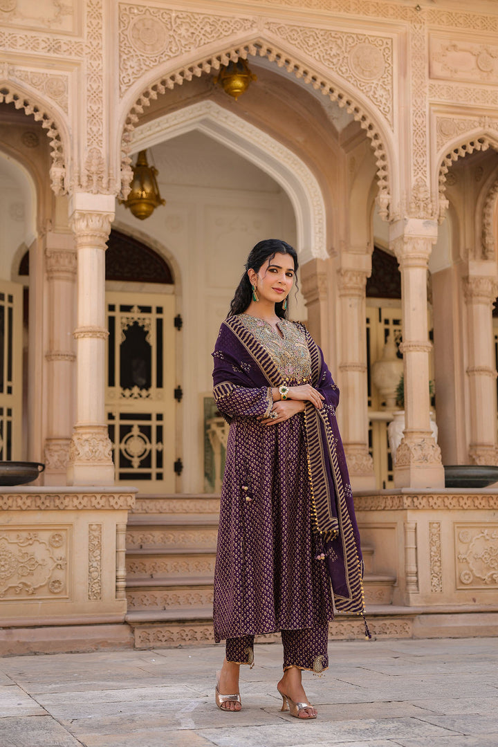 riwayat printed frockstyle kurta set
