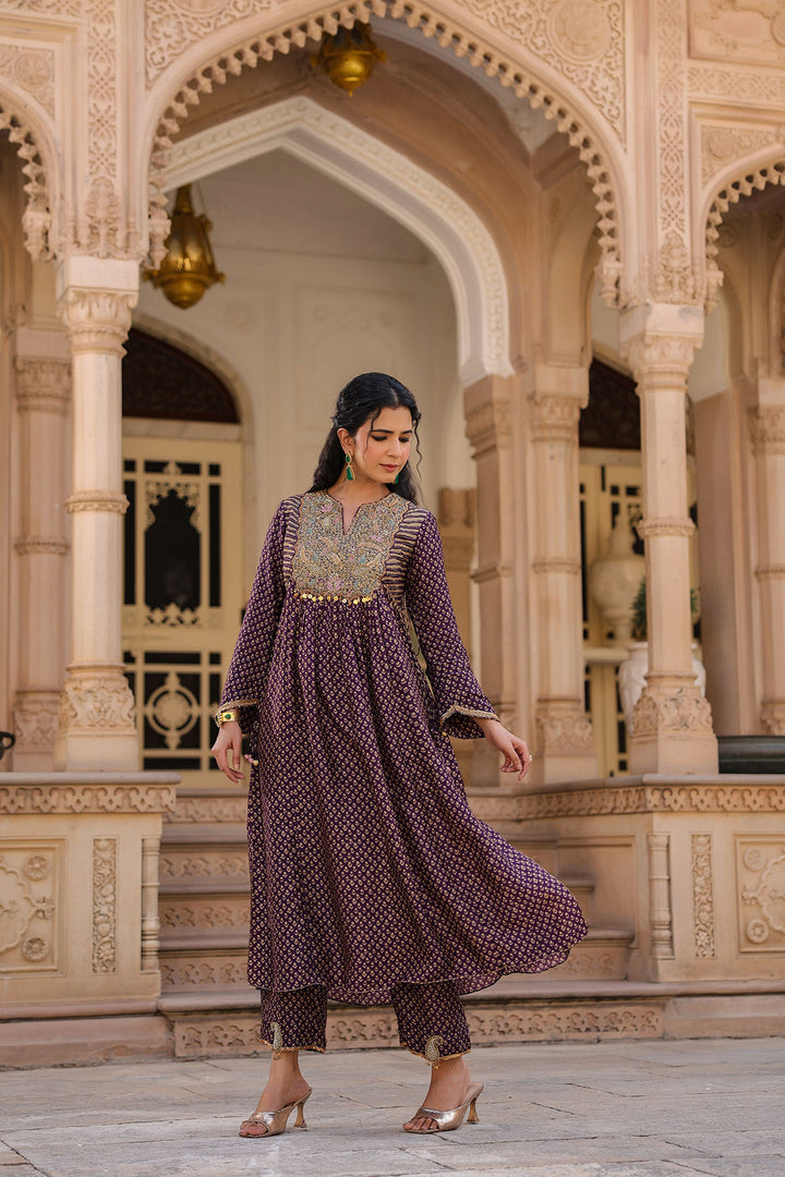 riwayat printed frockstyle kurta set