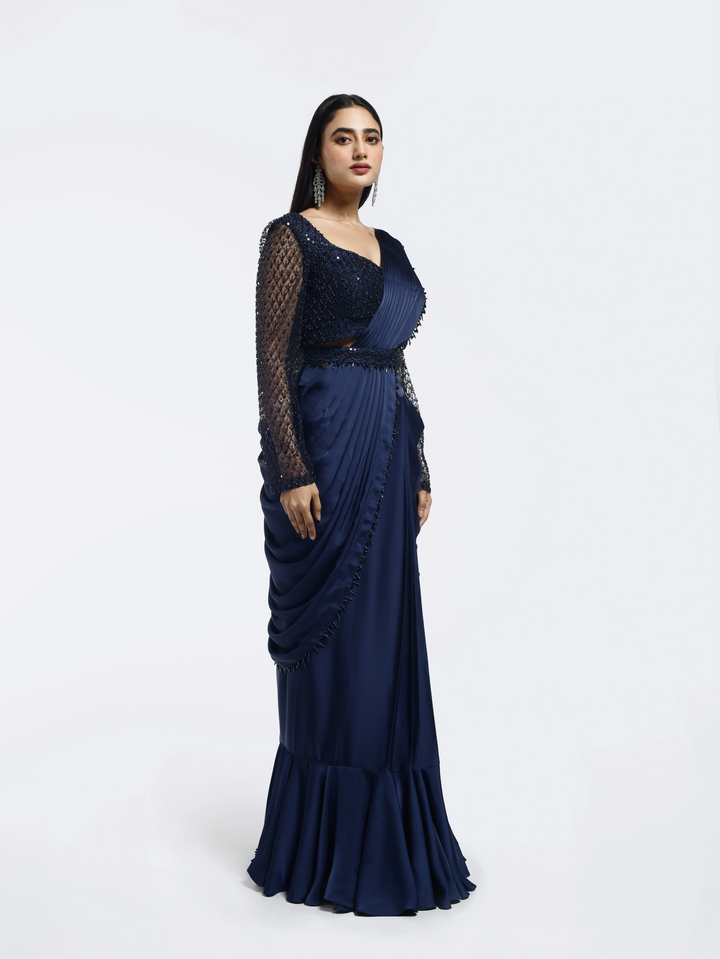 Midnight Embellished Drape Saree