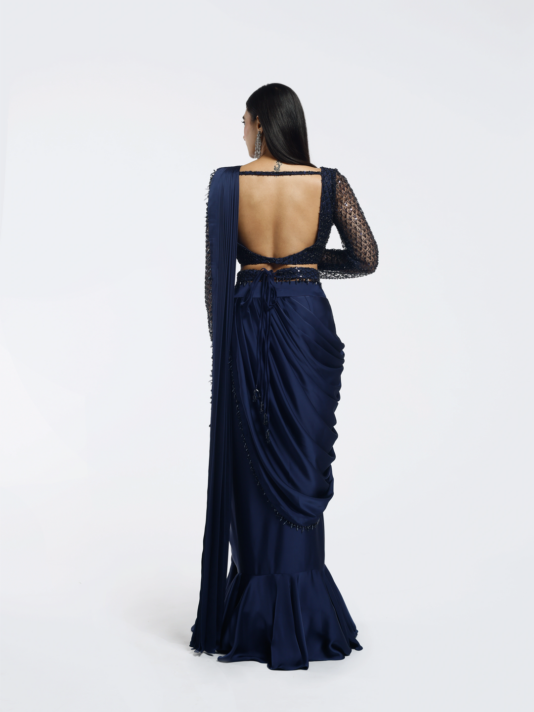 Midnight Embellished Drape Saree