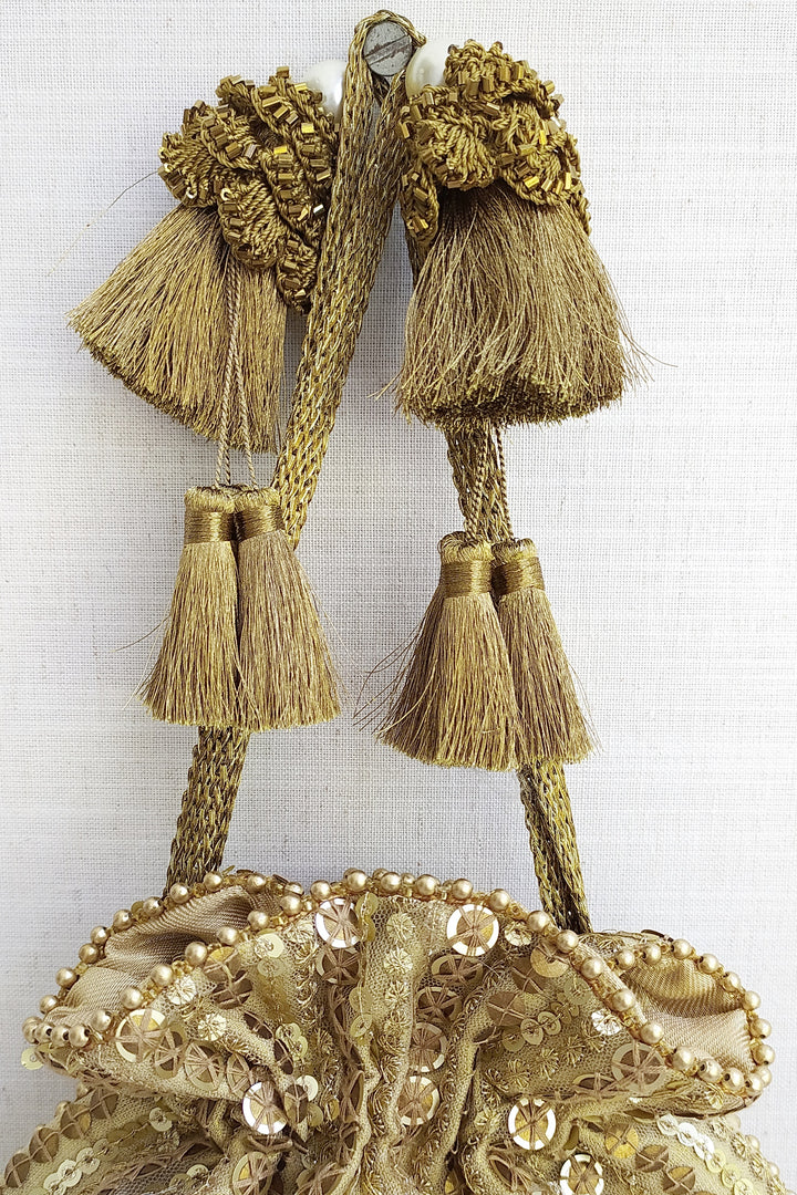 Antique Gold Sequin Potli Bag