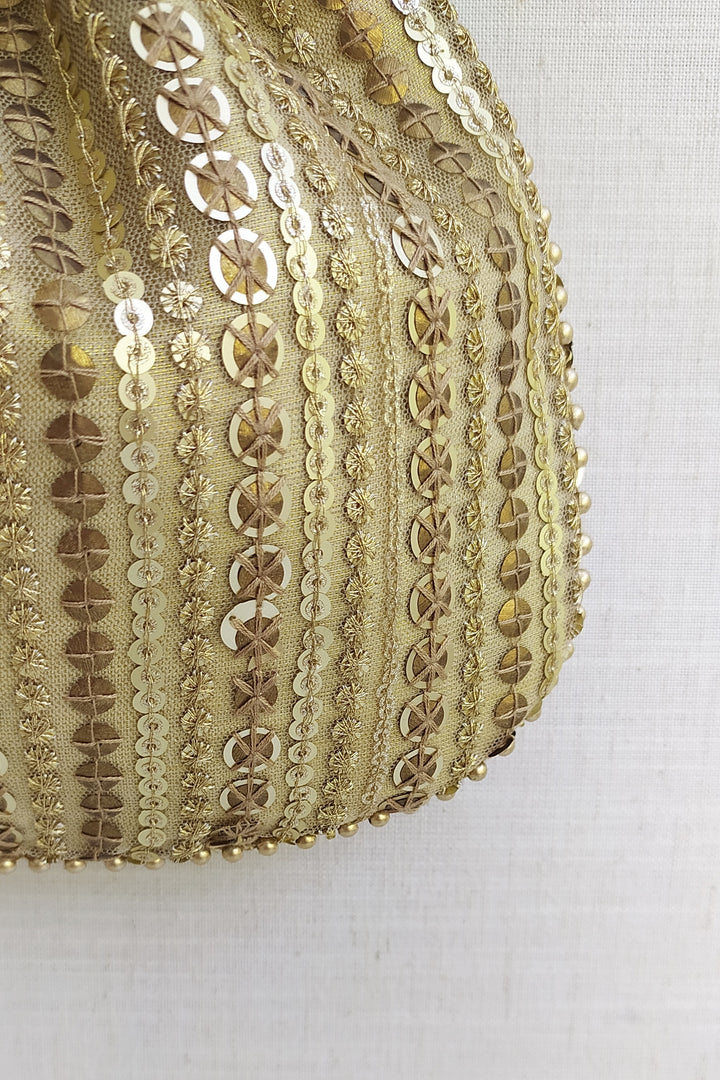 Antique Gold Sequin Potli Bag