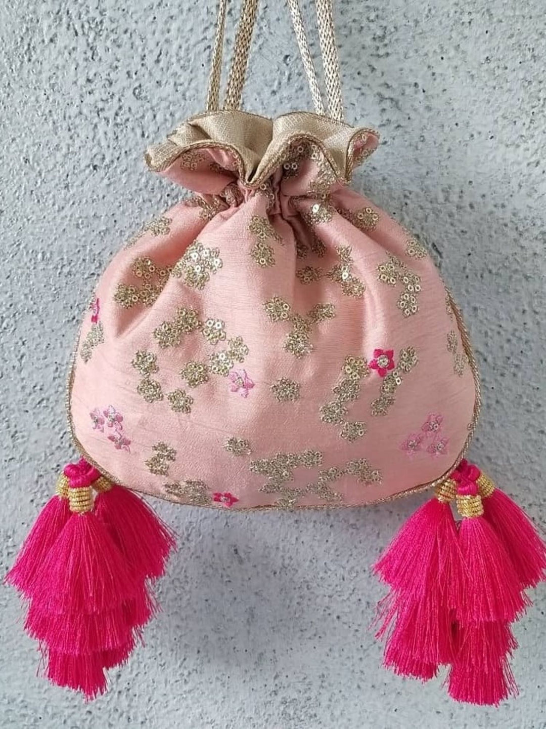 Azalea Blush And Hot Pink Potli Bag