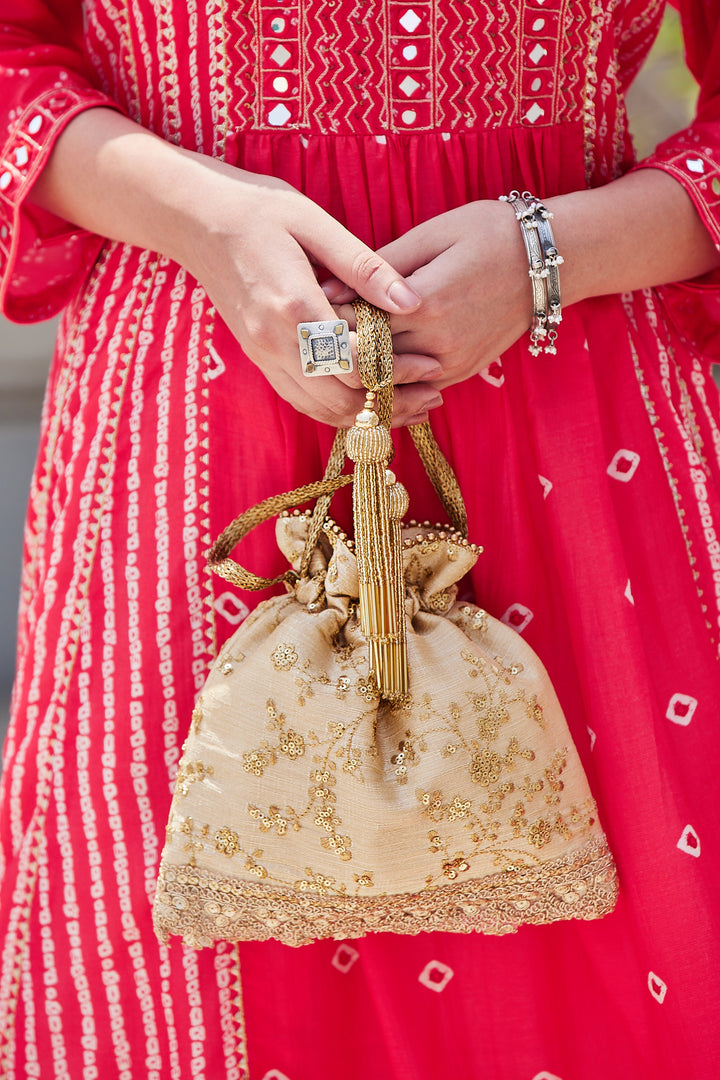 Alia Silk Embroidered Potli Bag