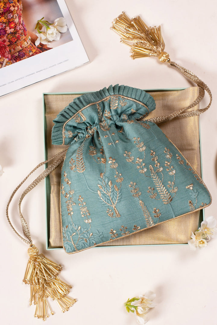 Arbre Silk Embroidered Potli Bag