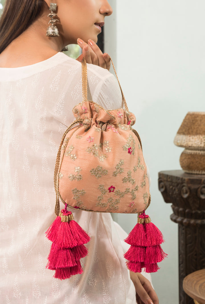 Azalea Blush And Hot Pink Potli Bag