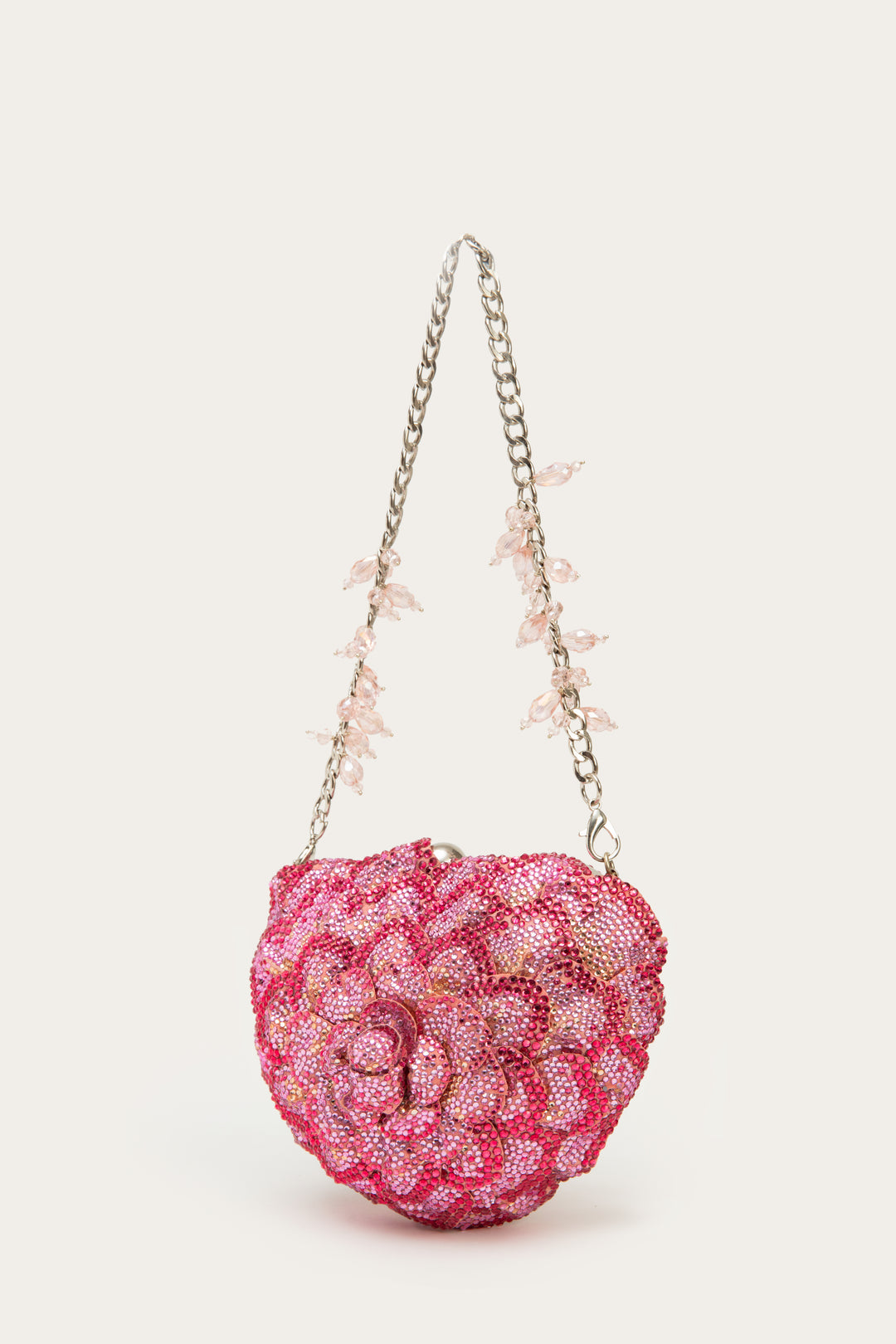 isa crystal heart clutch - blush