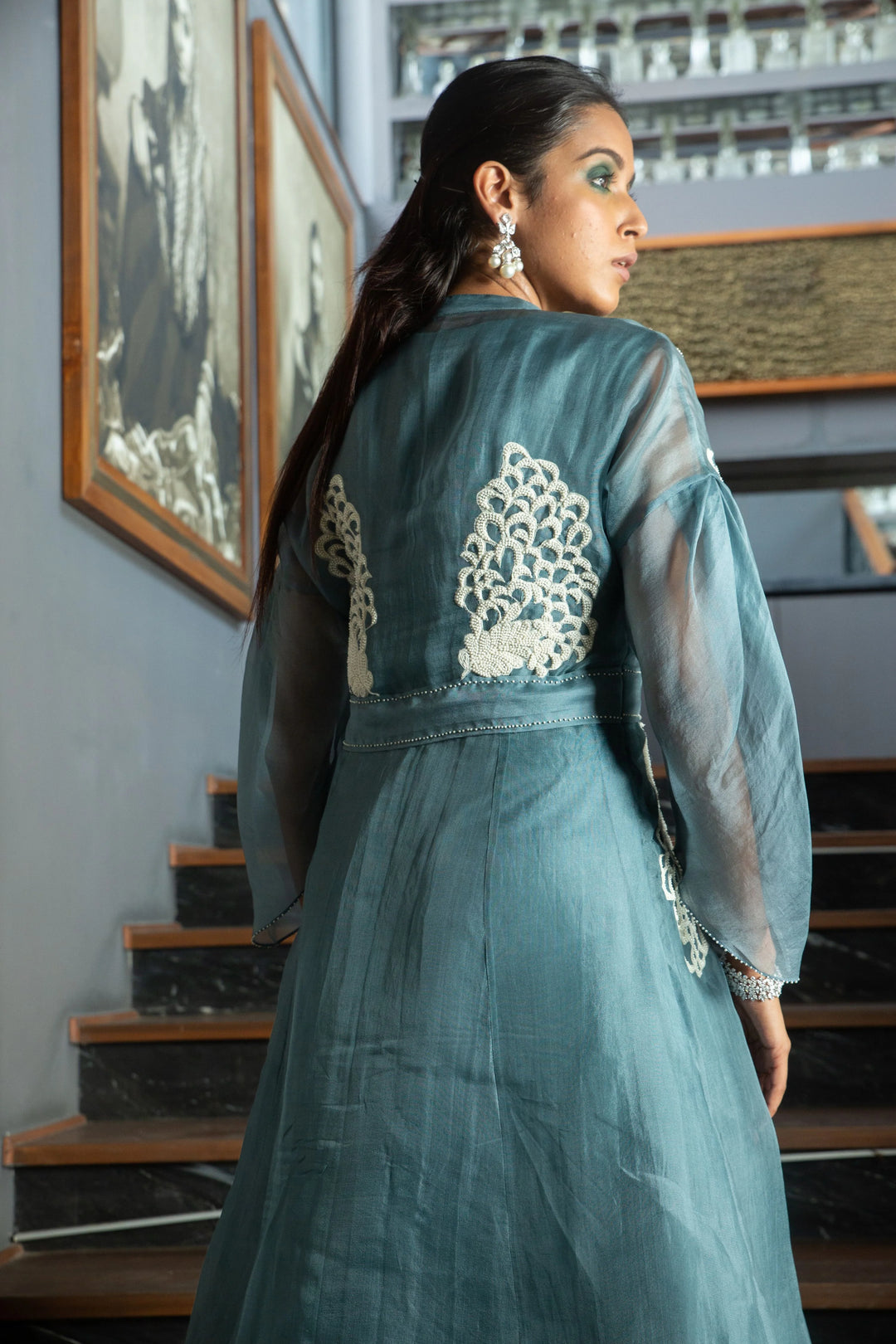 Blue Organza Dress