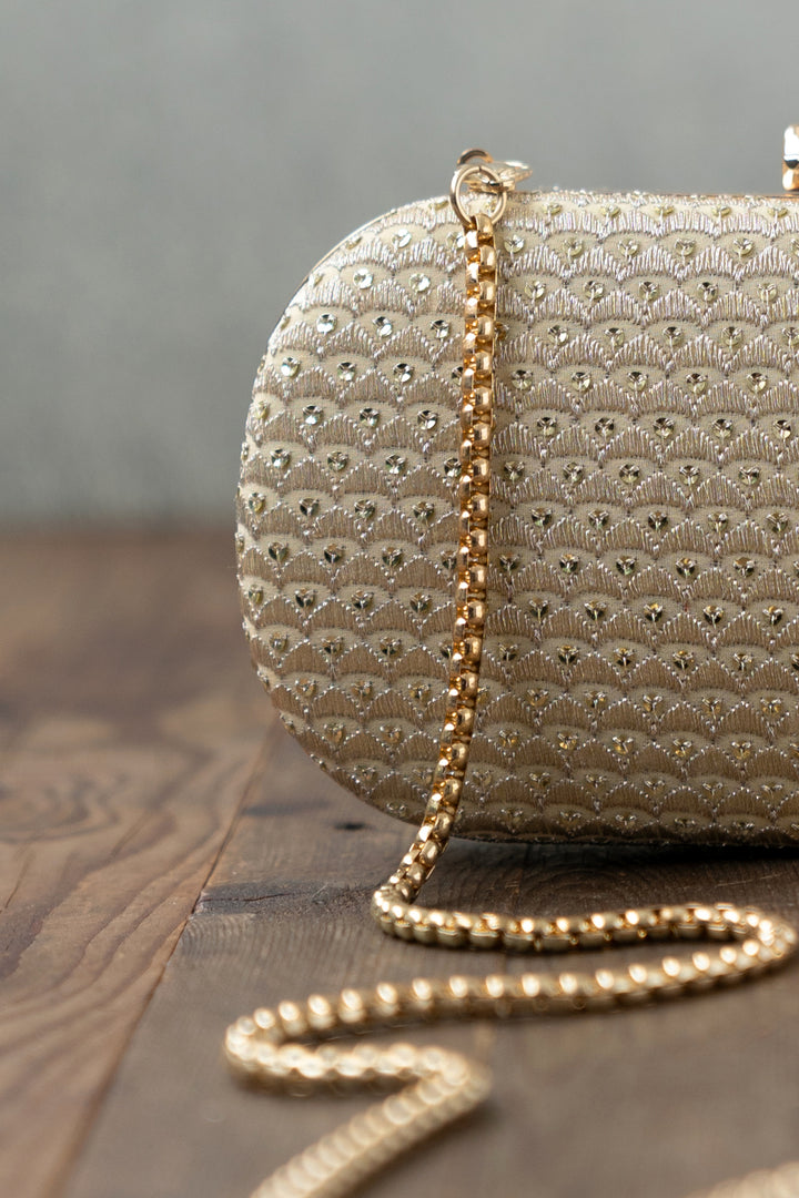 Champagne Light Gold Capsule Clutch