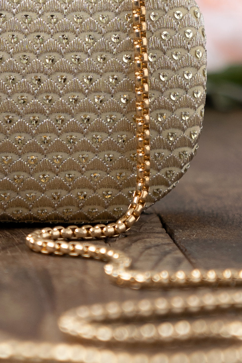 Champagne Light Gold Capsule Clutch