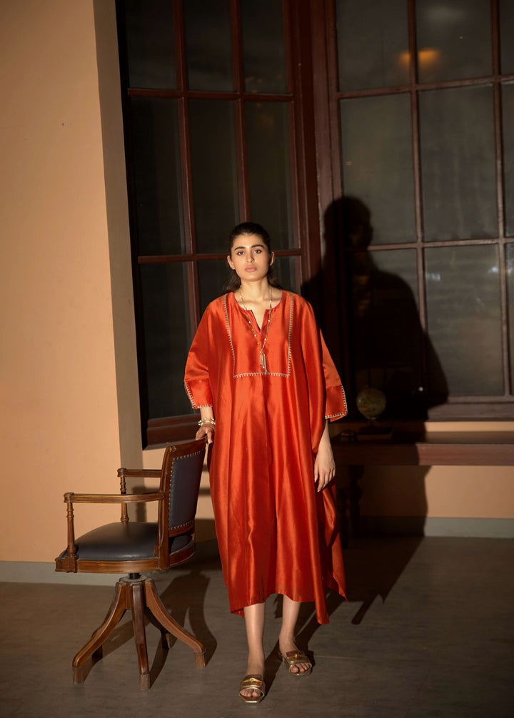 rust orange kaftan
