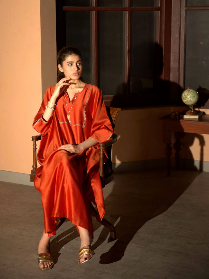 rust orange kaftan