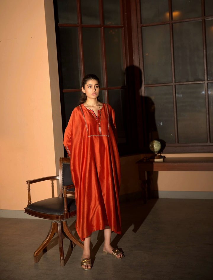 rust orange kaftan