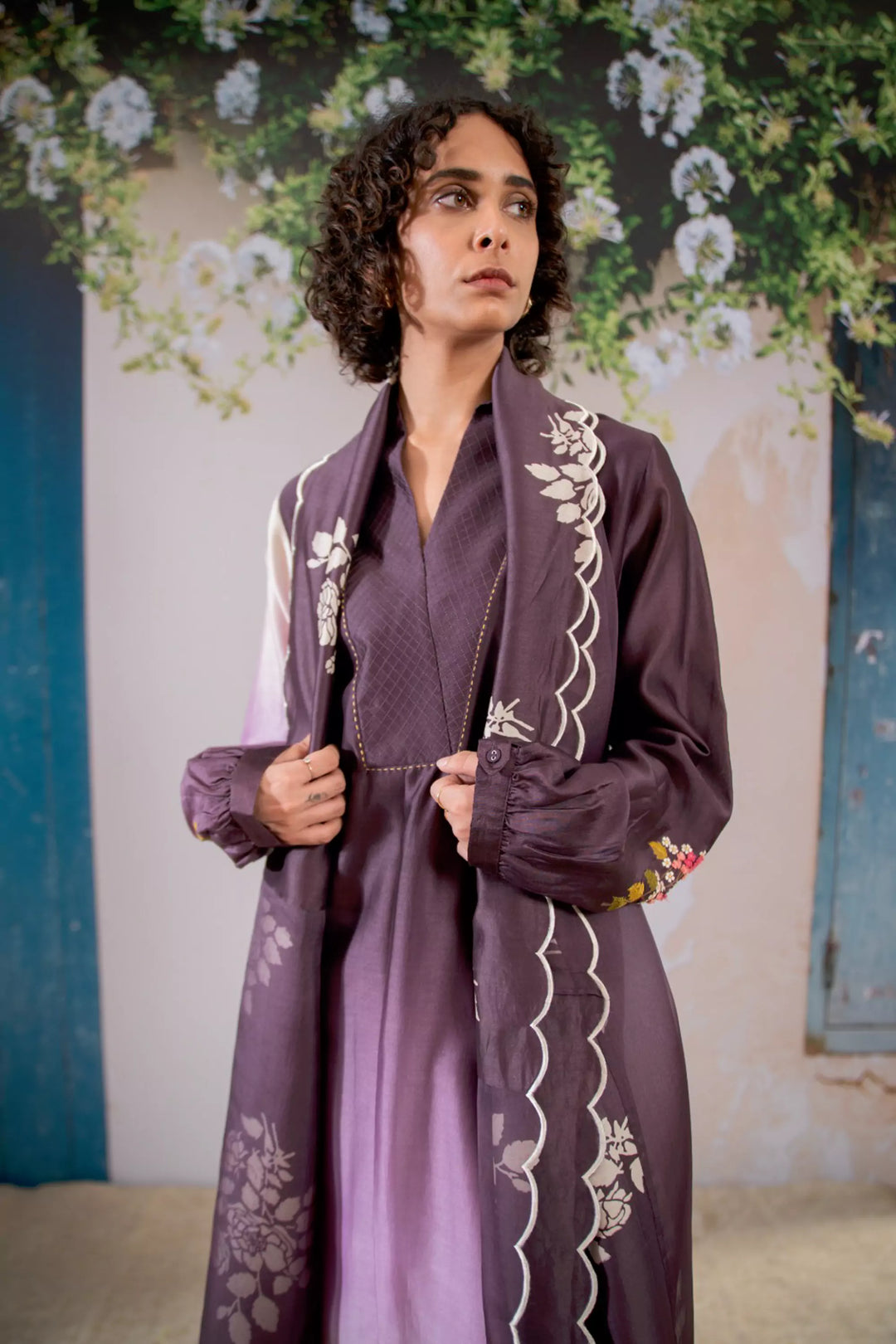 Discharge Print Ombre Kurta Set With Organza Dupatta