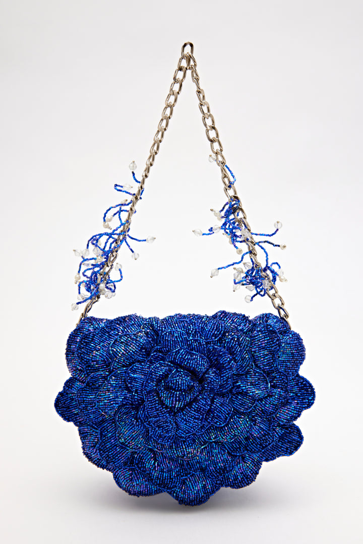 coco mini beaded sling - electric blue