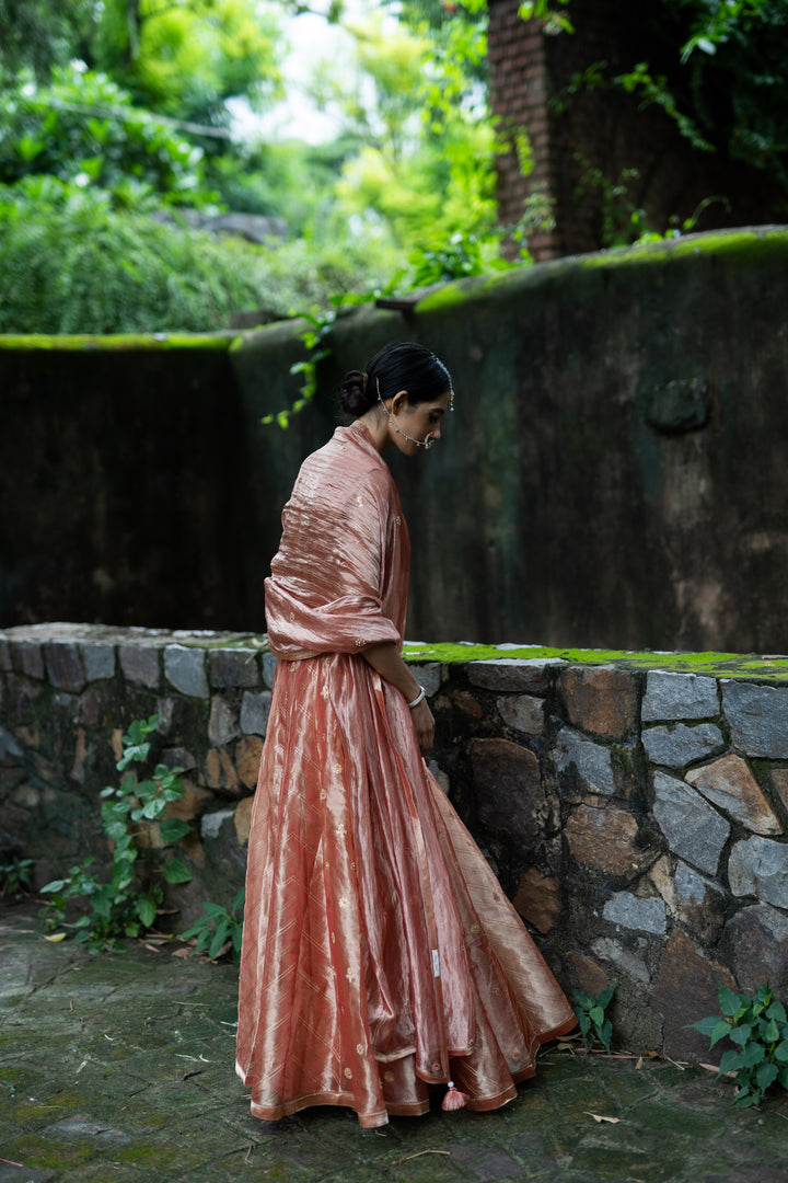blush pink hand embroidered kalli lehenga set