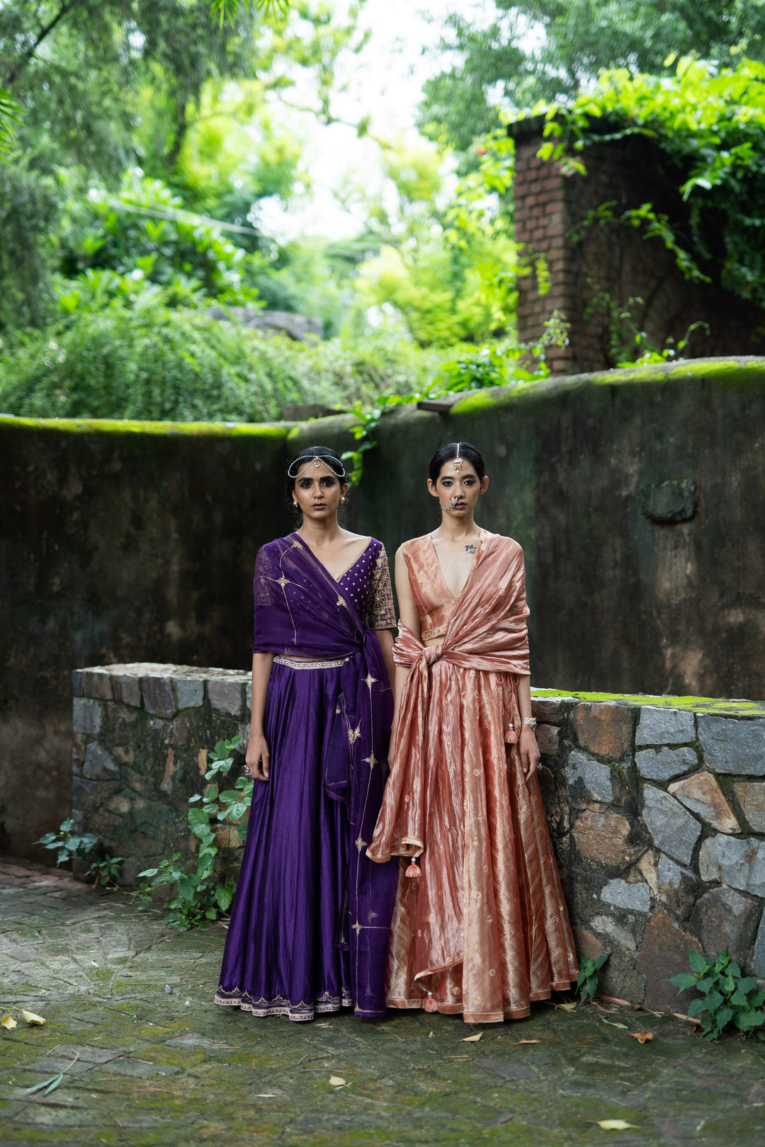 blush pink hand embroidered kalli lehenga set