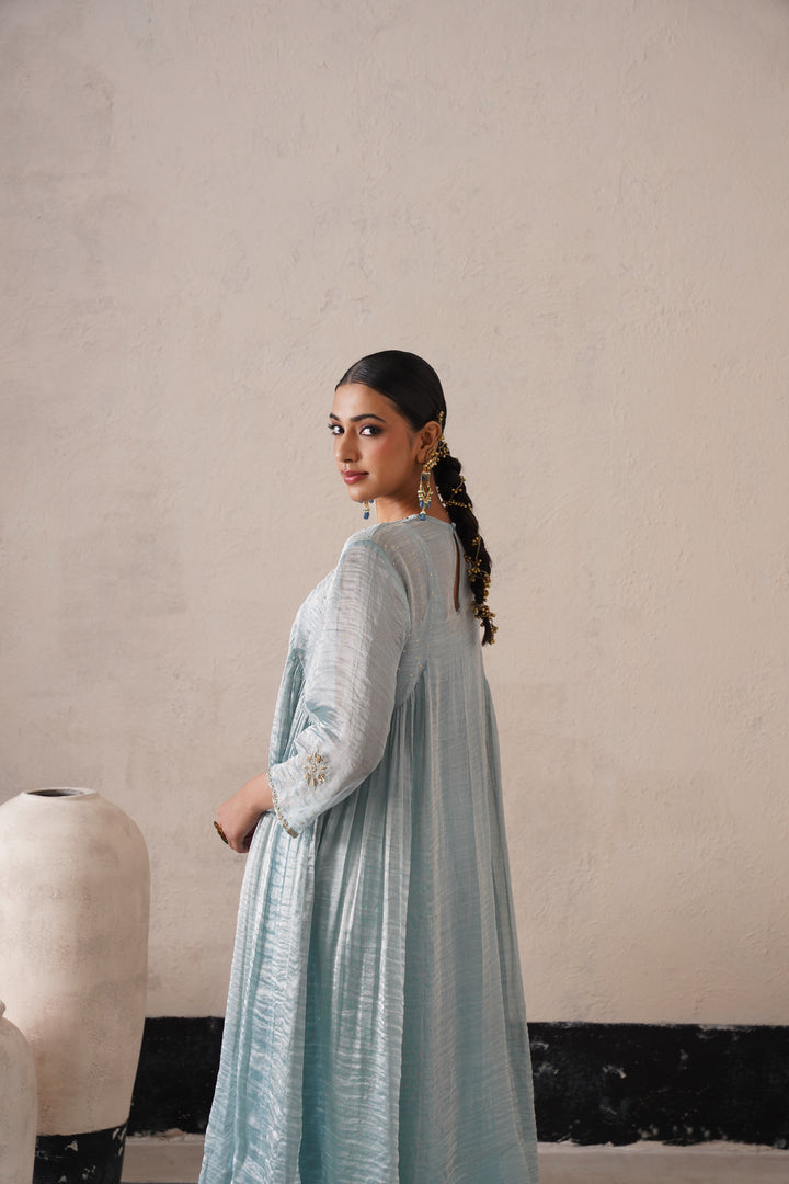 Powder Blue Curve Pannel Kurta