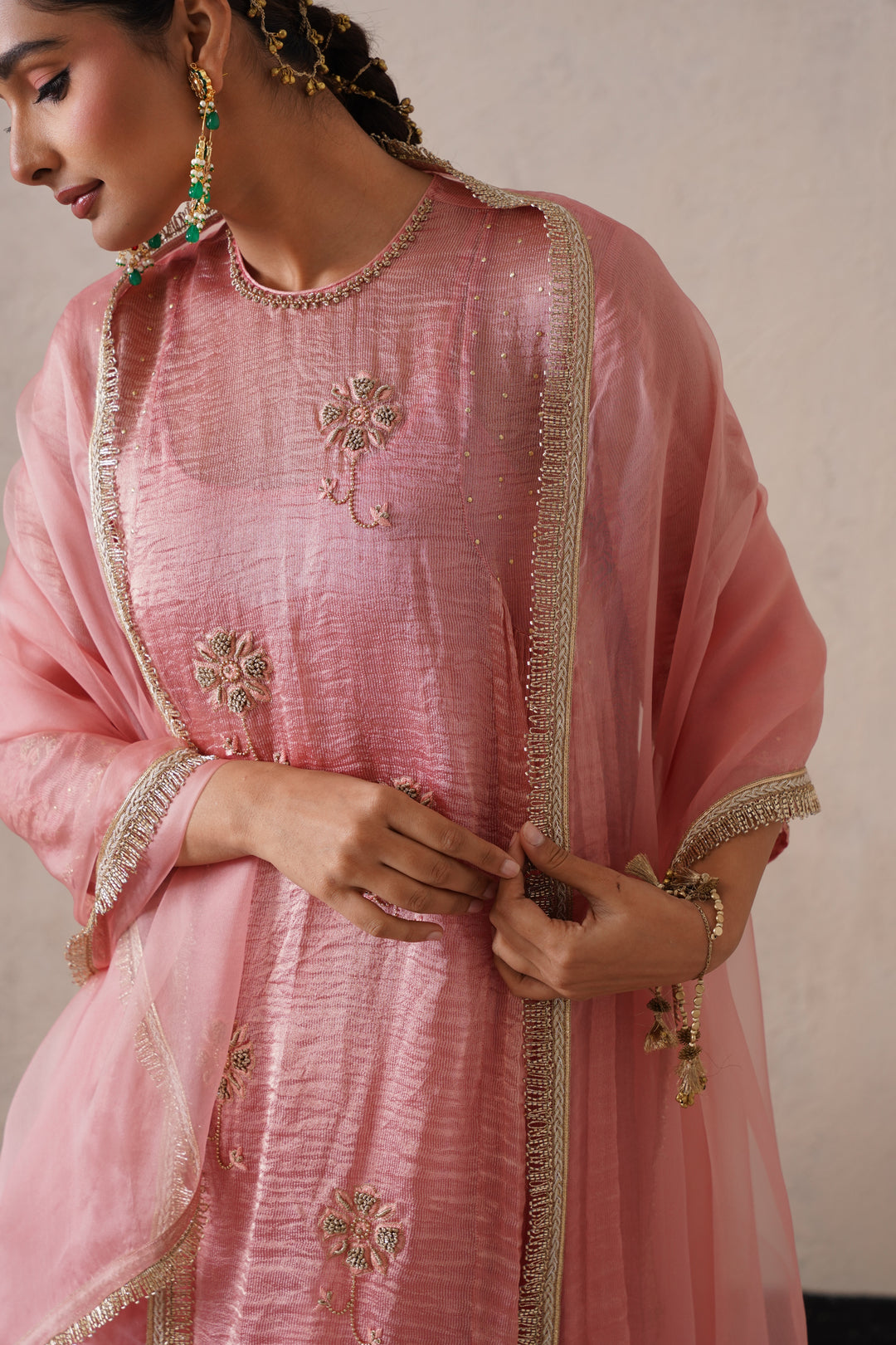 Blush Apricot Curve Pannel Kurta