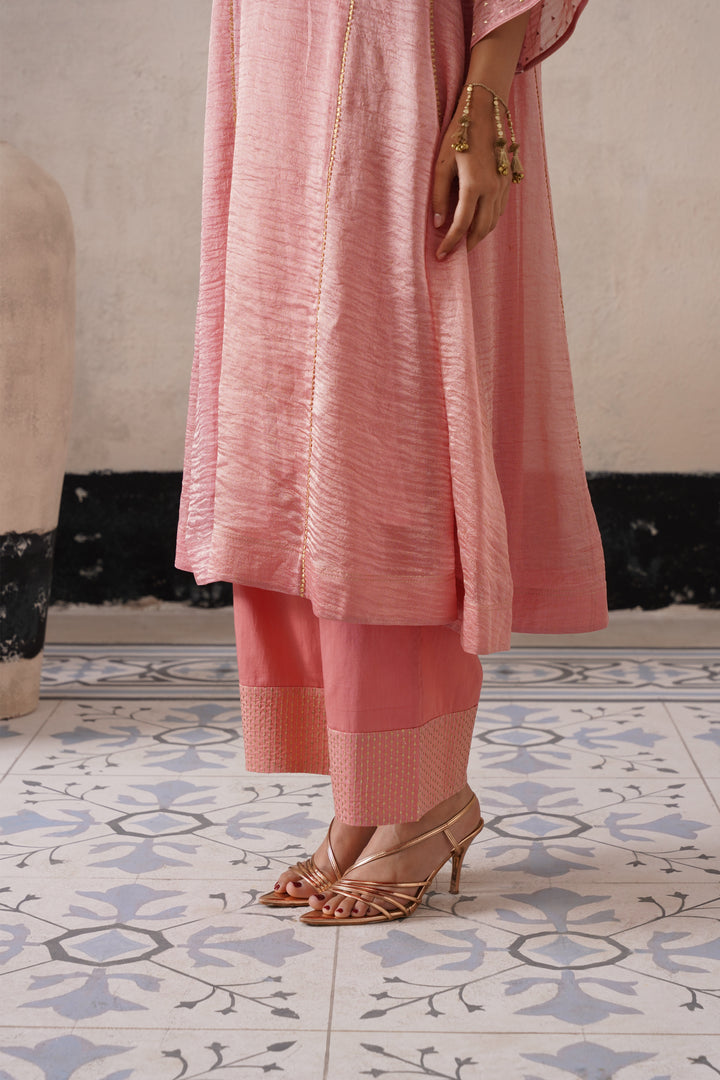 Blush Apricot Pannel Aline Kurta