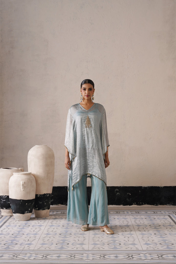 Powder Blue Oval Kaftan Set