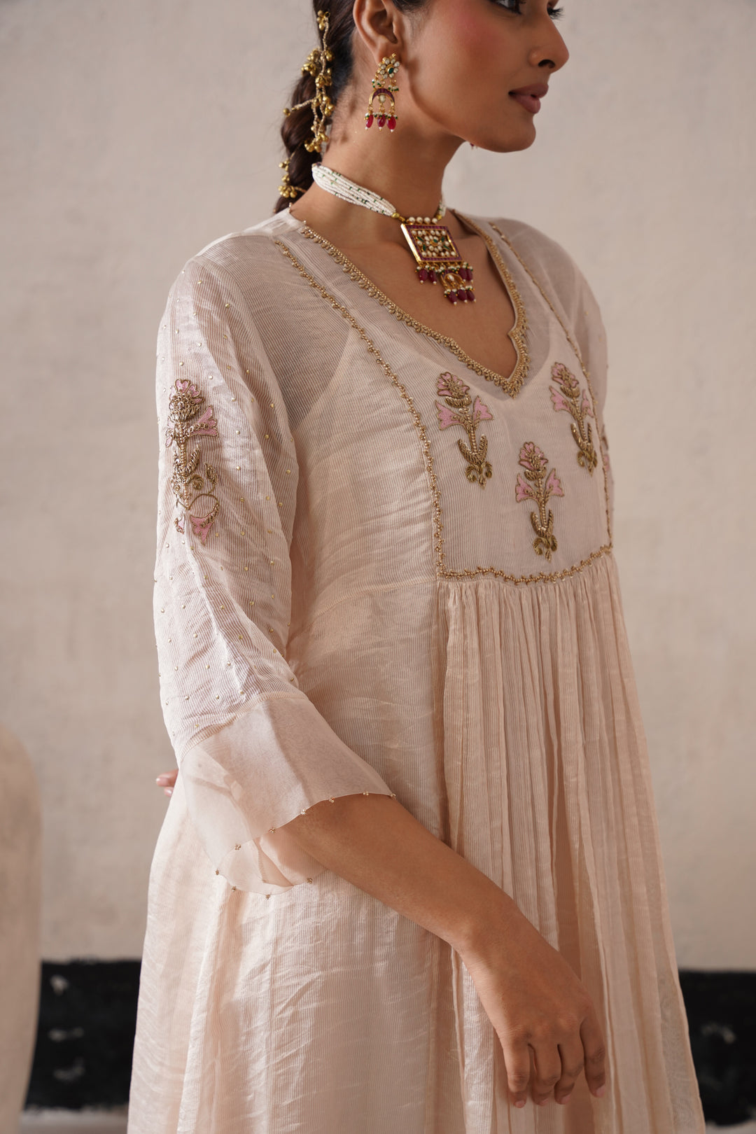 Dutch Ivory Gathers Kurta