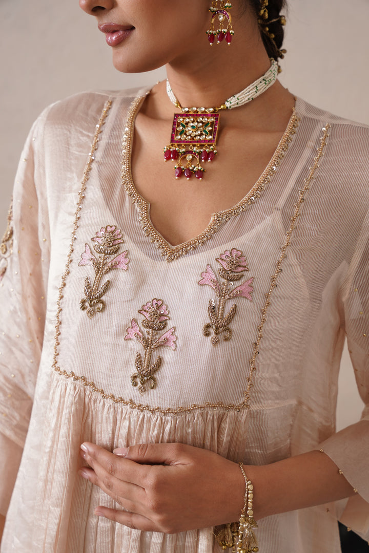 Dutch Ivory Gathers Kurta
