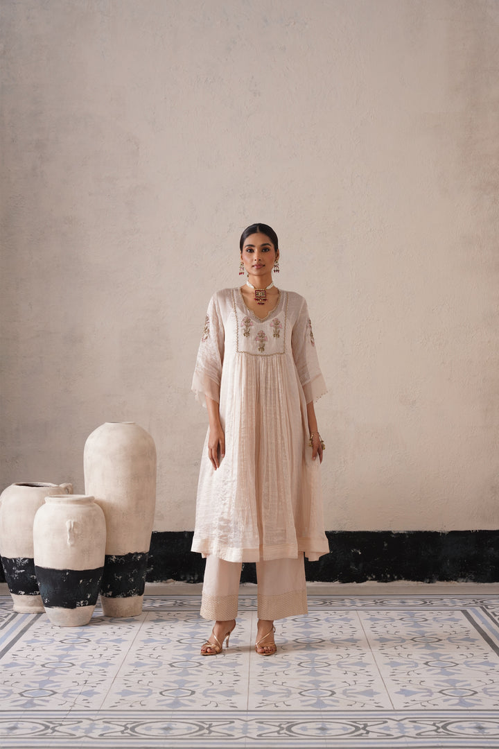 Dutch Ivory Gathers Kurta