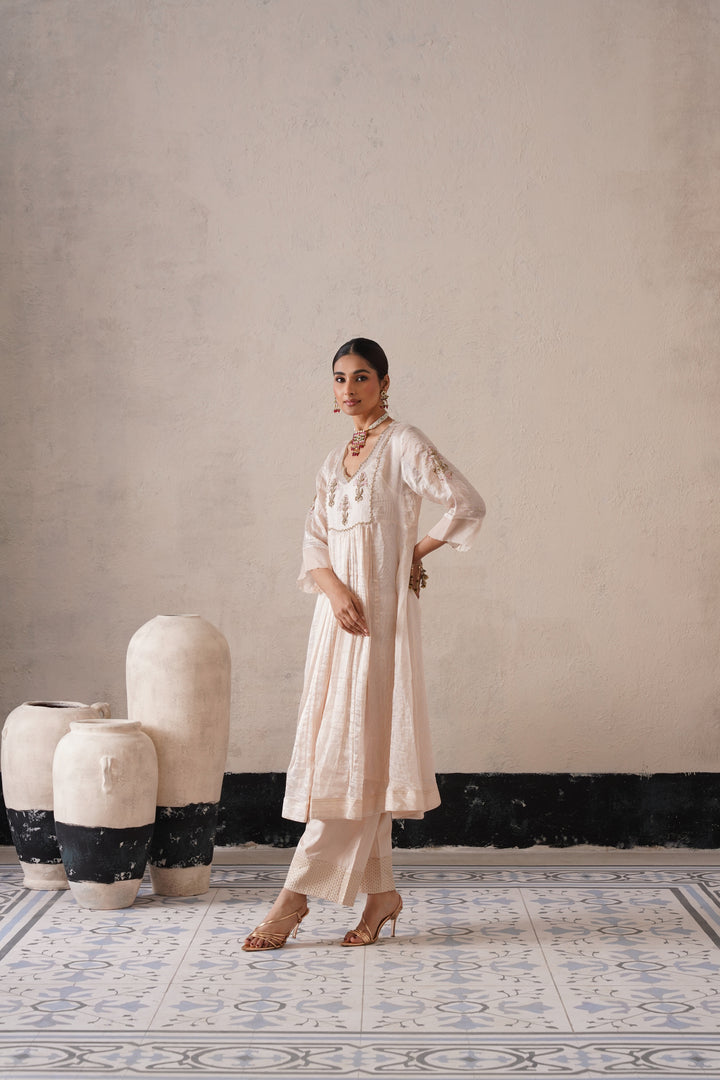 Dutch Ivory Gathers Kurta