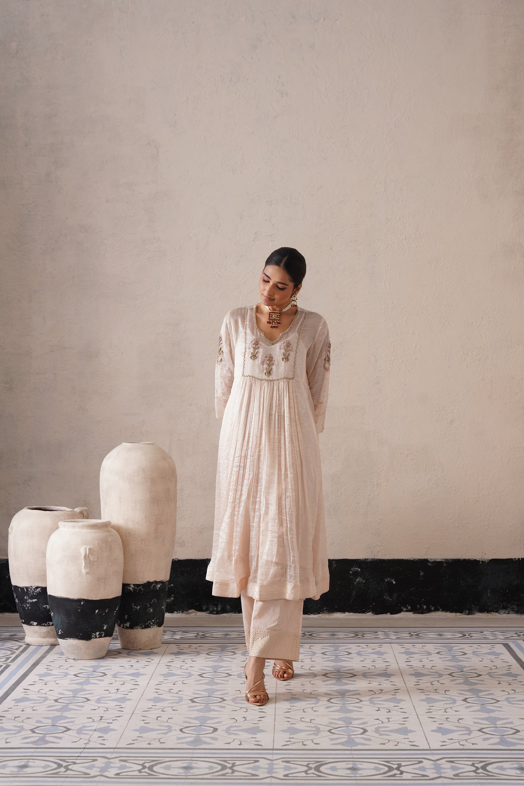 Dutch Ivory Gathers Kurta